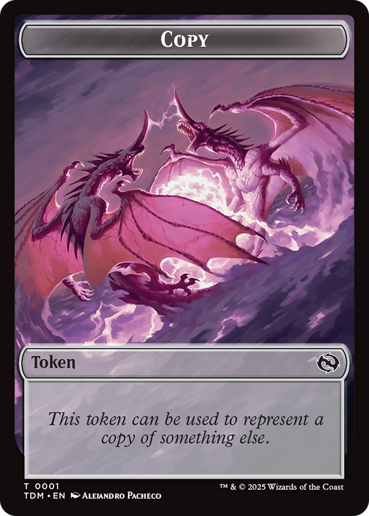 Copy // Dragon (0014) Double-Sided Token [Tarkir: Dragonstorm Commander Tokens] | The Time Vault CA