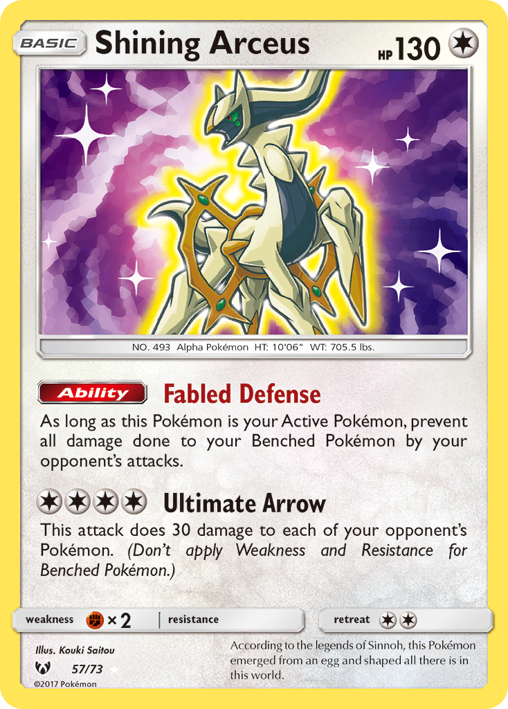 Shining Arceus (57/73) [Sun & Moon: Shining Legends] | The Time Vault CA