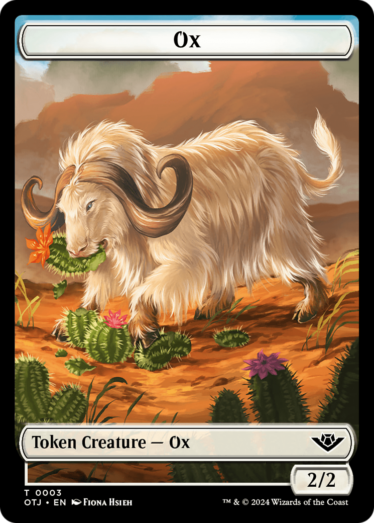 Mercenary // Ox Double-Sided Token [Outlaws of Thunder Junction Tokens] | The Time Vault CA