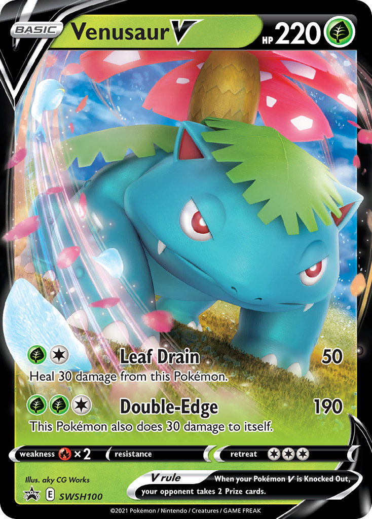 Venusaur V (SWSH100) [Sword & Shield: Black Star Promos] | The Time Vault CA