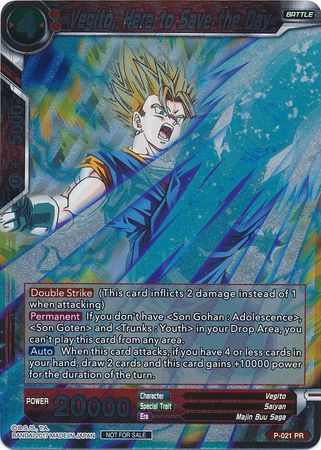 Vegito, Here to Save the Day (P-021) [Promotion Cards] | The Time Vault CA