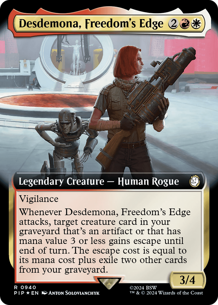 Desdemona, Freedom's Edge (Extended Art) (Surge Foil) [Fallout] | The Time Vault CA