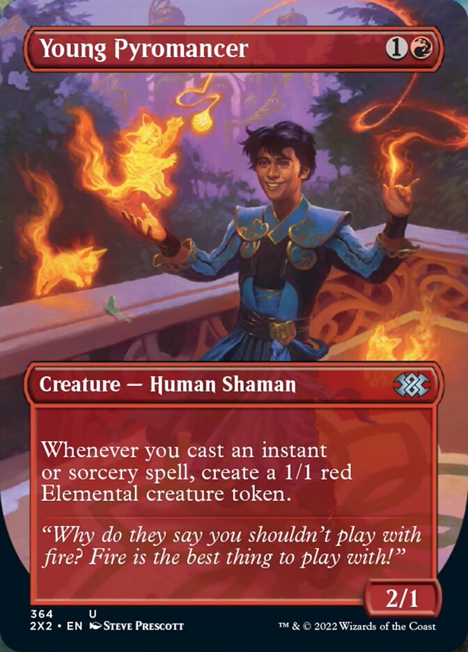 Young Pyromancer (Borderless Alternate Art) [Double Masters 2022] | The Time Vault CA