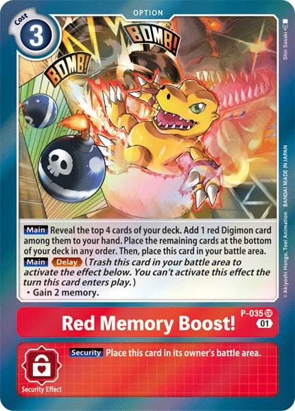 Red Memory Boost! [P-035] [Promotional Cards] | The Time Vault CA