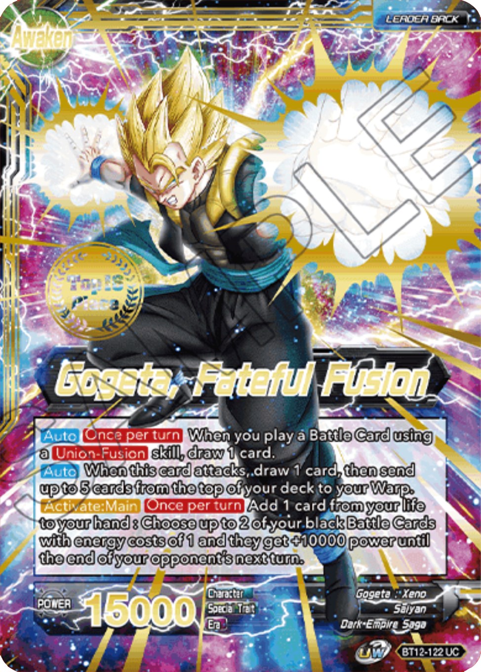 Son Goku & Vegeta // Gogeta, Fateful Fusion (2021 Championship Top 16) (BT12-122) [Tournament Promotion Cards] | The Time Vault CA