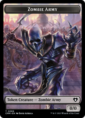 Human Warrior // Zombie Army Double-Sided Token [Commander Masters Tokens] | The Time Vault CA