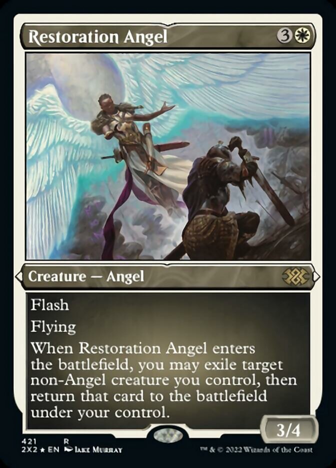 Restoration Angel (Foil Etched) [Double Masters 2022] | The Time Vault CA