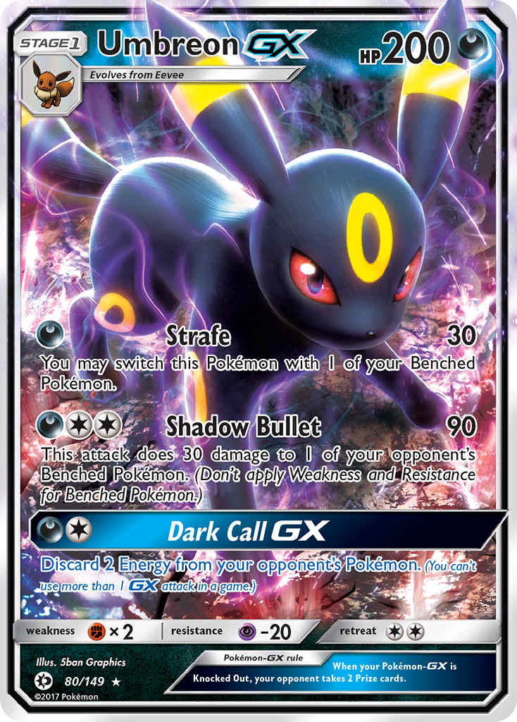 Umbreon GX (80/149) [Sun & Moon: Base Set] | The Time Vault CA