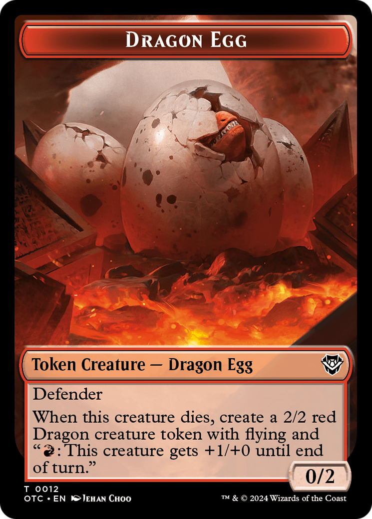 Dragon Egg // Dragon Double-Sided Token [Outlaws of Thunder Junction Commander Tokens] | The Time Vault CA