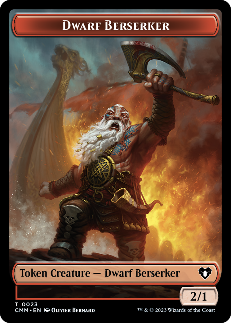 Elemental (0024) // Dwarf Berserker Double-Sided Token [Commander Masters Tokens] | The Time Vault CA