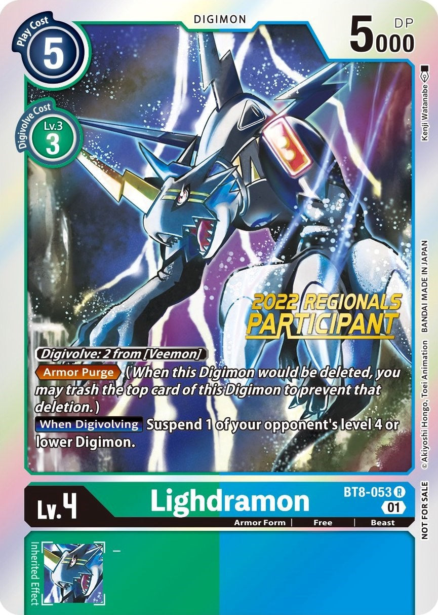 Lighdramon [BT8-053] (2022 Championship Offline Regional) (Online Participant) [New Awakening Promos] | The Time Vault CA