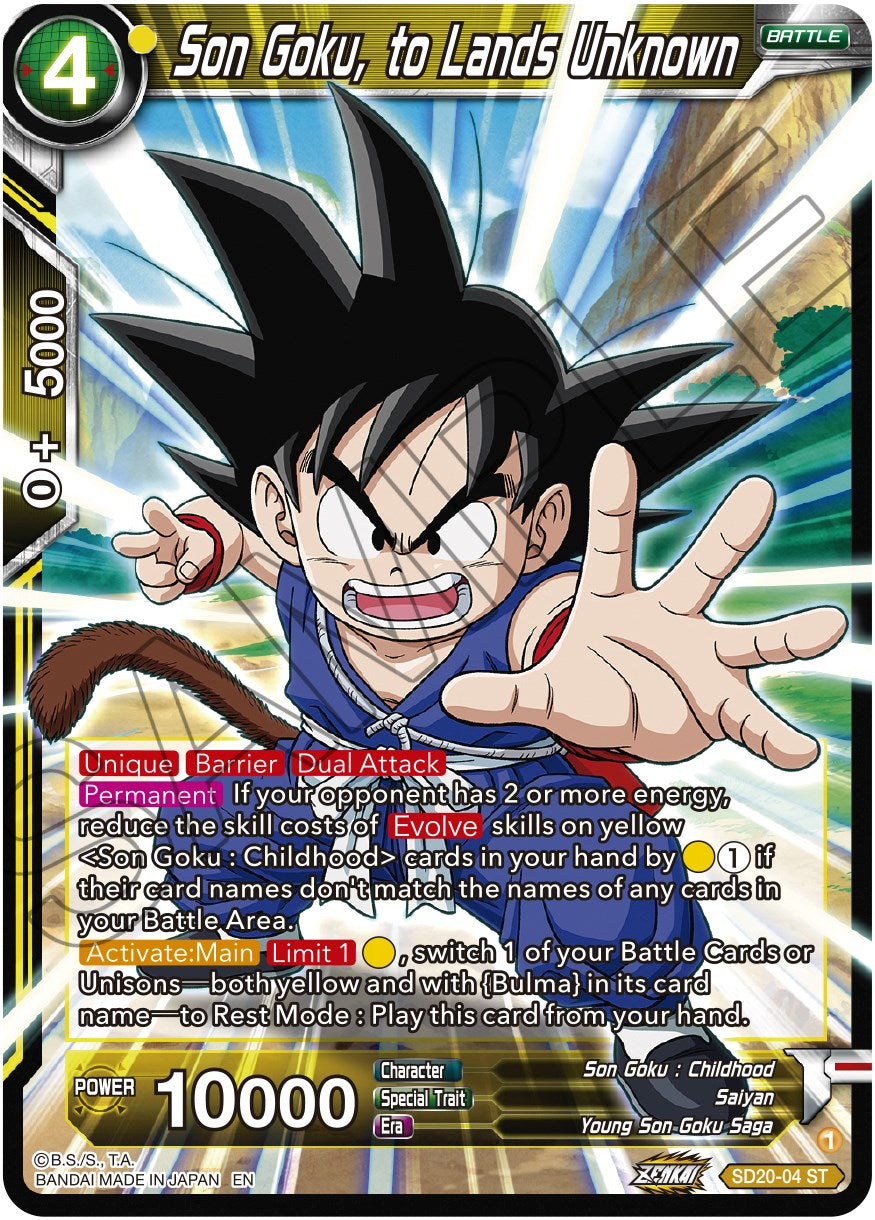 Son Goku, to Lands Unknown (SD20-04) [Dawn of the Z-Legends] | The Time Vault CA