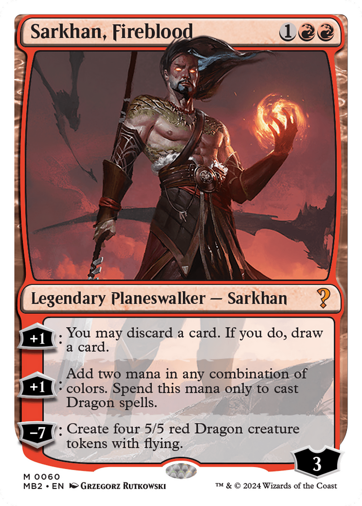 Sarkhan, Fireblood (White Border) [Mystery Booster 2] | The Time Vault CA