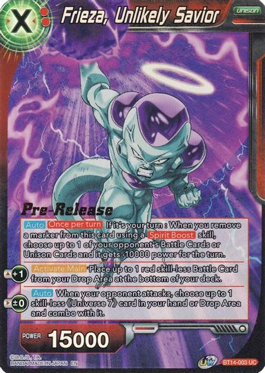 Frieza, Unlikely Savior (BT14-003) [Cross Spirits Prerelease Promos] | The Time Vault CA