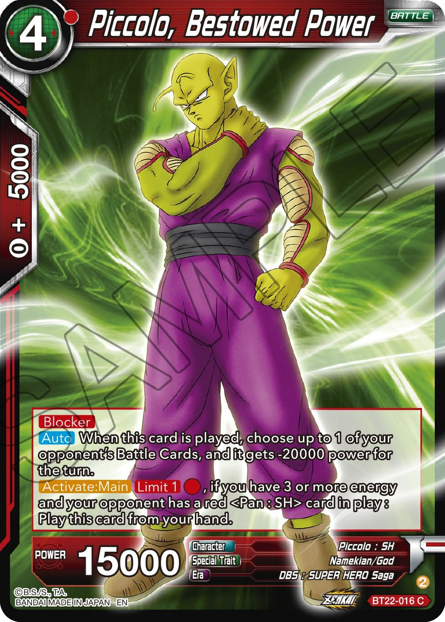 Piccolo, Bestowed Power (BT22-016) [Critical Blow] | The Time Vault CA