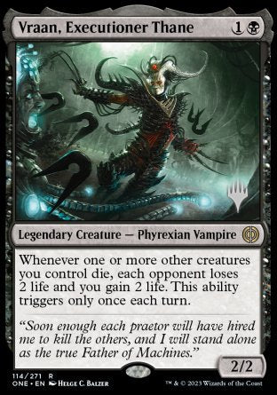 Vraan, Executioner Thane (Promo Pack) [Phyrexia: All Will Be One Promos] | The Time Vault CA