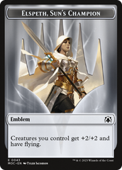 Warrior // Elspeth, Sun's Champion Emblem Double-Sided Token [March of the Machine Commander Tokens] | The Time Vault CA