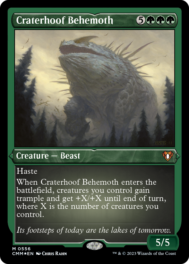 Craterhoof Behemoth (Foil Etched) [Commander Masters] | The Time Vault CA