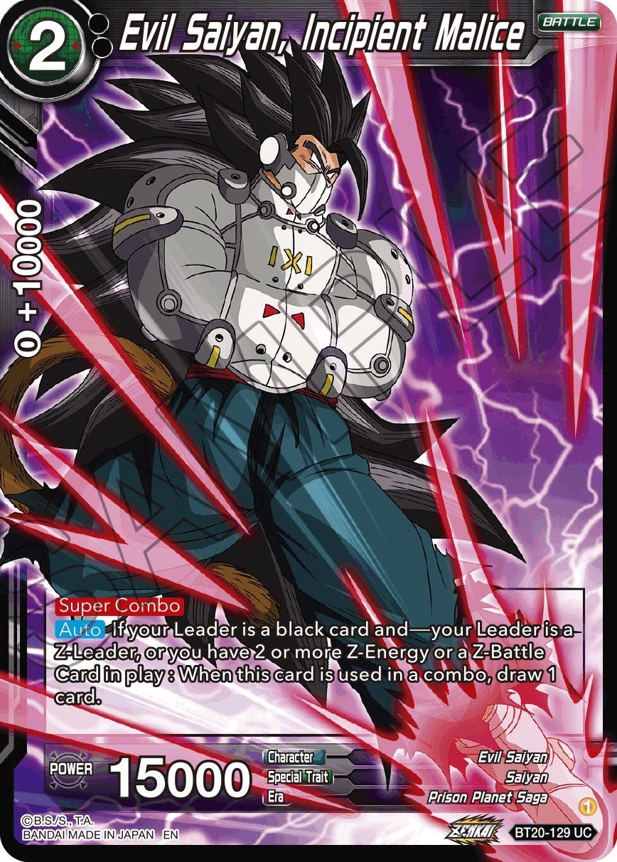 Evil Saiyan, Incipient Malice (BT20-129) [Power Absorbed] | The Time Vault CA