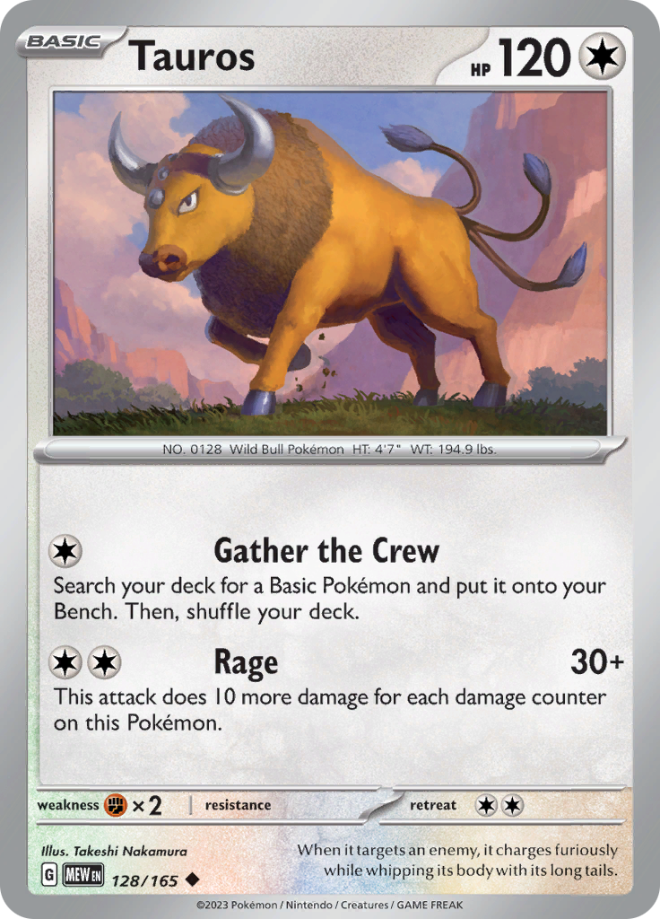 Tauros (128/165) [Scarlet & Violet 151] | The Time Vault CA