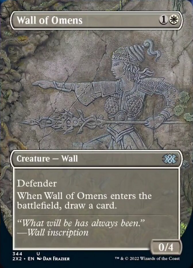 Wall of Omens (Borderless Alternate Art) [Double Masters 2022] | The Time Vault CA