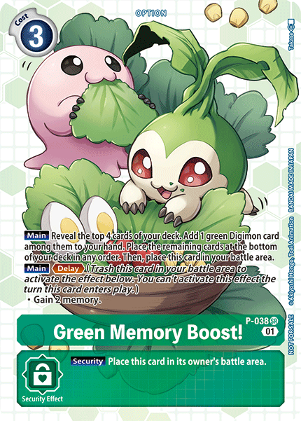 Green Memory Boost! [P-038] (Box Promotion Pack - Next Adventure) [Promotional Cards] | The Time Vault CA