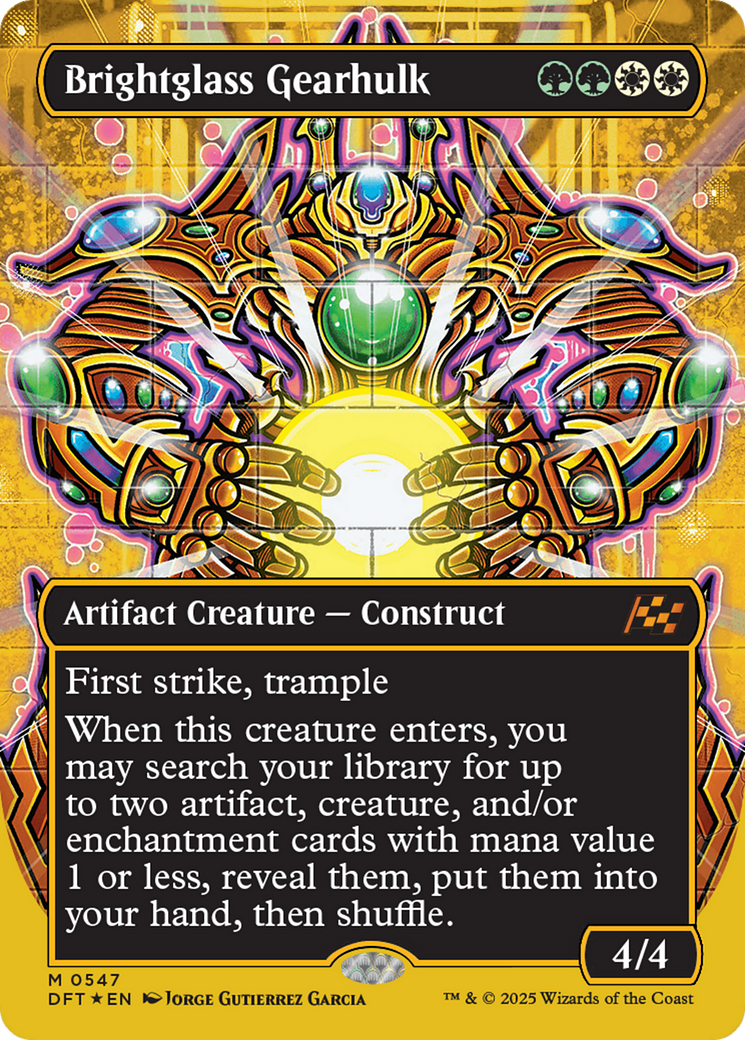 Brightglass Gearhulk (Borderless) (First-Place Foil) [Aetherdrift] | The Time Vault CA