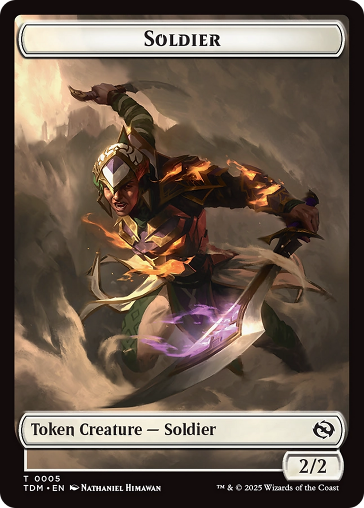 Solider (0004) // Solider (0005) Double-Sided Token [Tarkir: Dragonstorm Tokens] | The Time Vault CA