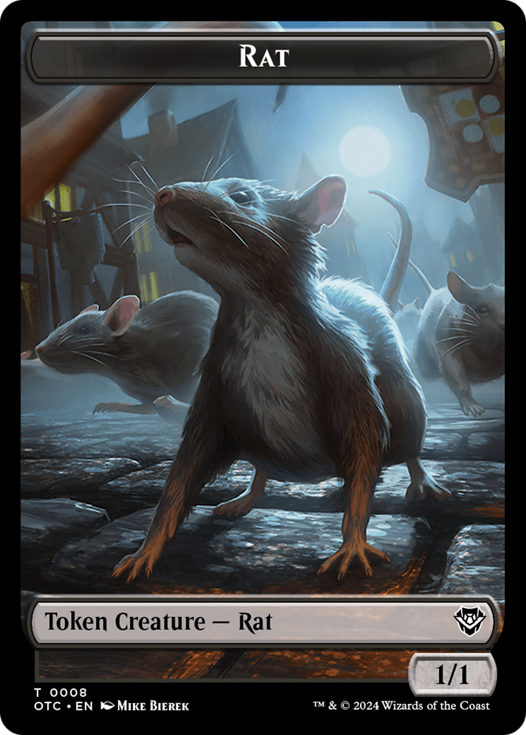 Rat // Blood Double-Sided Token [Outlaws of Thunder Junction Commander Tokens] | The Time Vault CA
