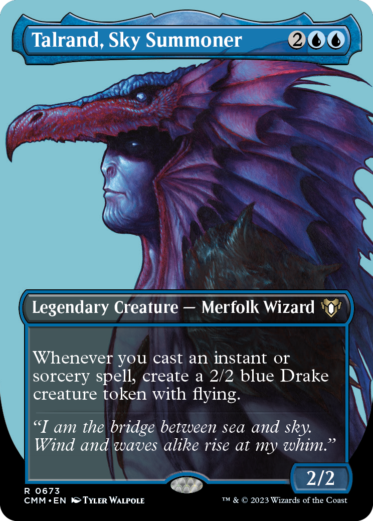 Talrand, Sky Summoner (Borderless Profile) [Commander Masters] | The Time Vault CA