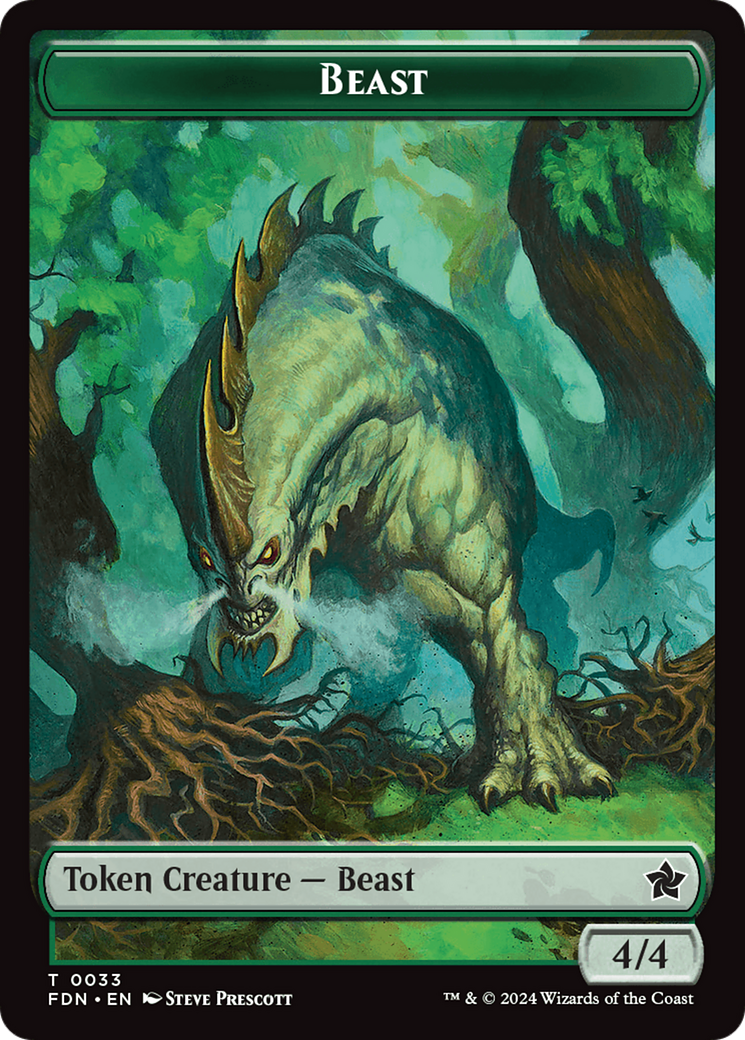 Dog // Beast (0033) Double-Sided Token [Foundations Tokens] | The Time Vault CA