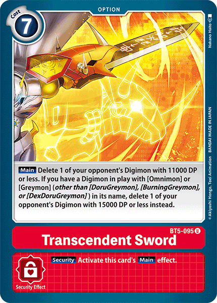 Transcendent Sword [BT5-095] [Battle of Omni] | The Time Vault CA