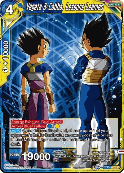 Vegeta & Cabba, Lessons Learned (BT15-147) [Saiyan Showdown] | The Time Vault CA