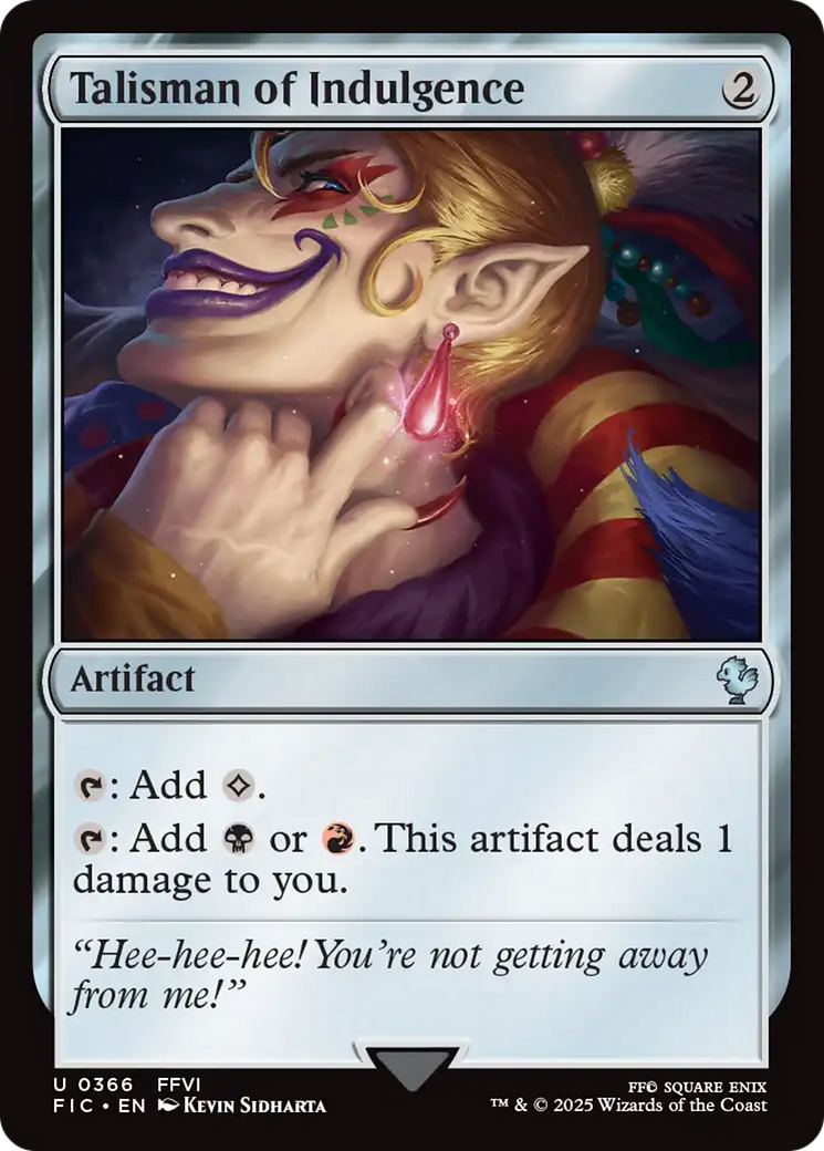 Talisman of Indulgence [FINAL FANTASY Commander] | The Time Vault CA