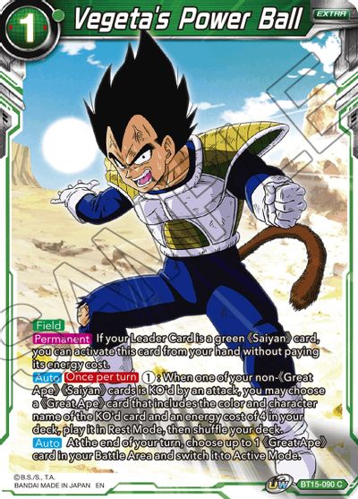 Vegeta's Power Ball (BT15-090) [Saiyan Showdown] | The Time Vault CA