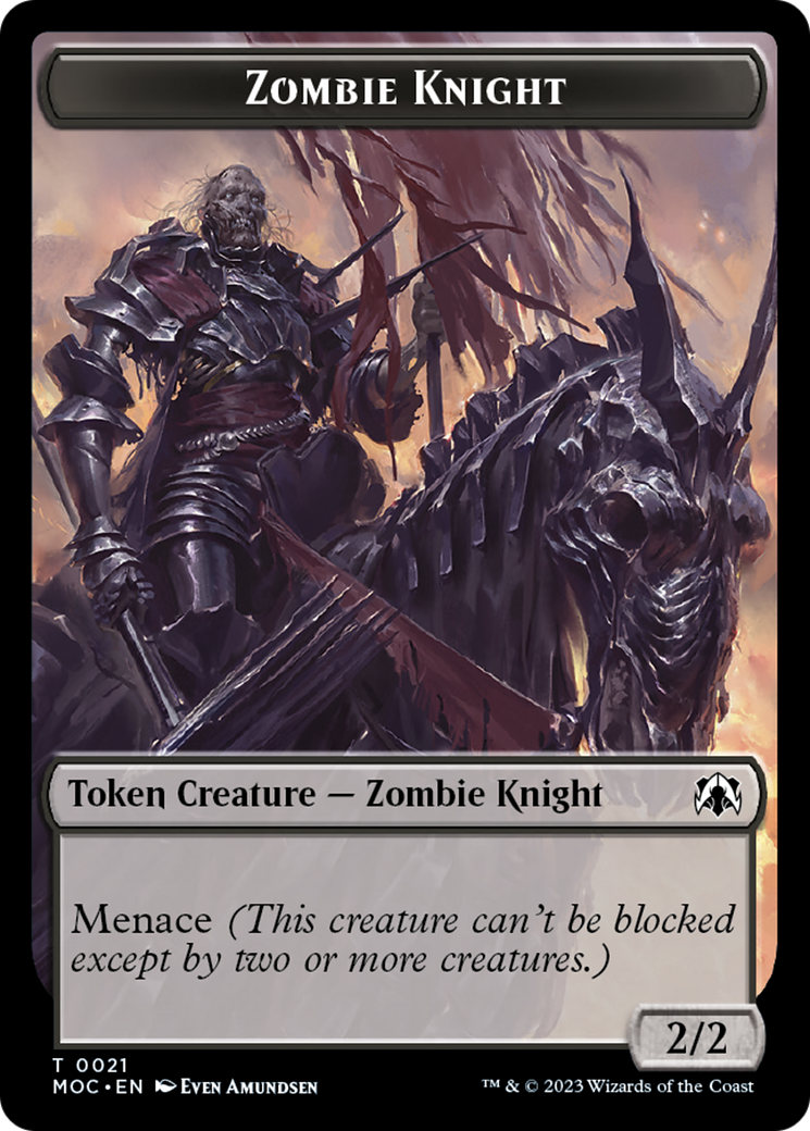 Zombie Knight // Human (6) Double-Sided Token [March of the Machine Commander Tokens] | The Time Vault CA