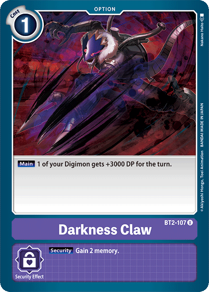 Darkness Claw [BT2-107] [Release Special Booster Ver.1.0] | The Time Vault CA