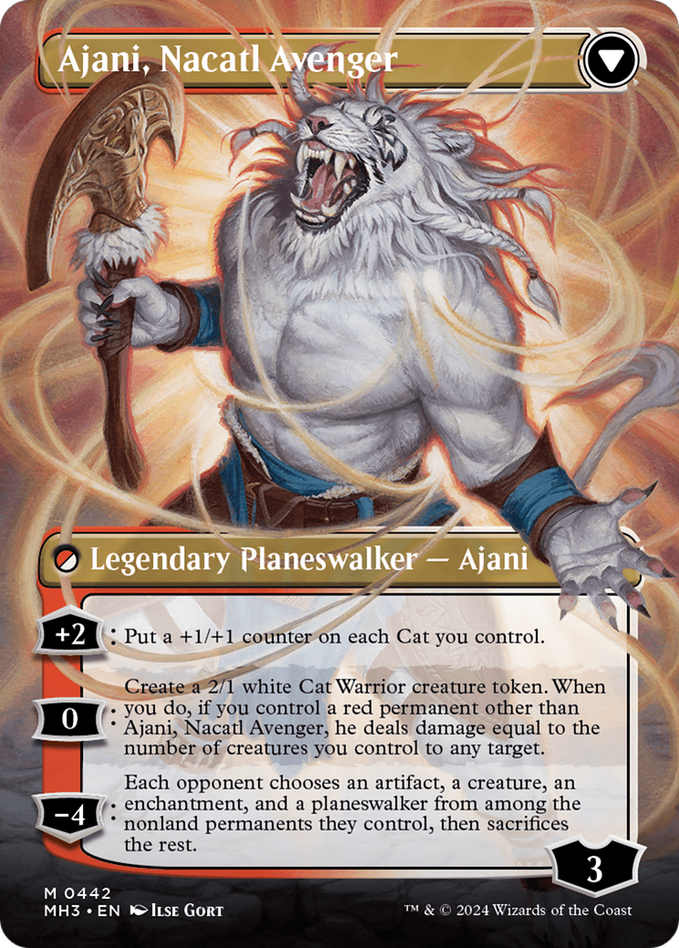 Ajani, Nacatl Pariah // Ajani, Nacatl Avenger (Borderless) [Modern Horizons 3] | The Time Vault CA