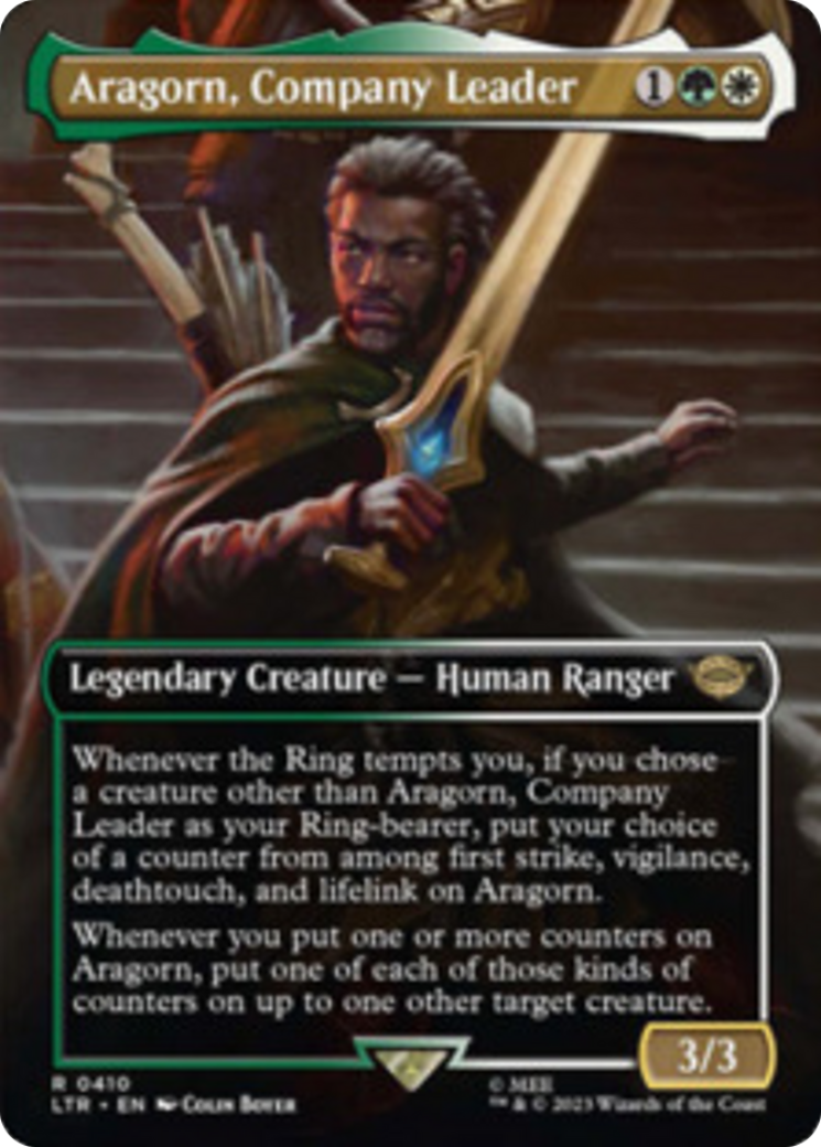 Aragorn, Company Leader (Borderless Alternate Art) [The Lord of the Rings: Tales of Middle-Earth] | The Time Vault CA