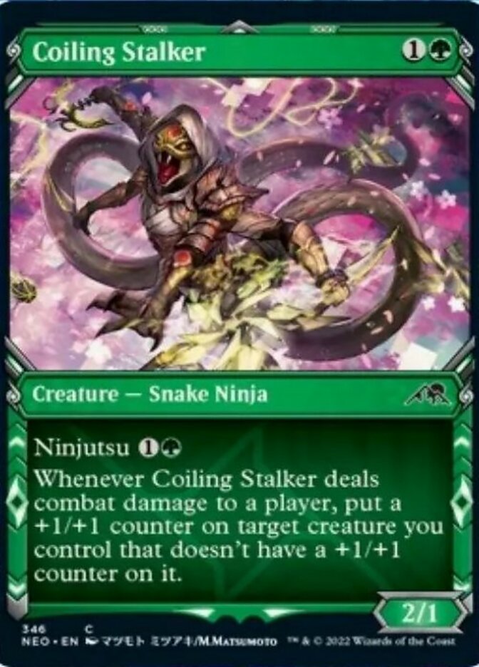 Coiling Stalker (Showcase Ninja) [Kamigawa: Neon Dynasty] | The Time Vault CA
