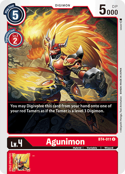 Agunimon [BT4-011] [Great Legend] | The Time Vault CA