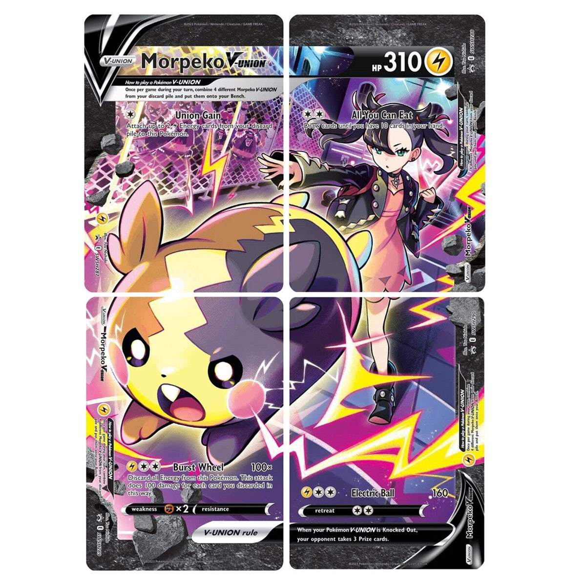 Morpeko V-Union (SWSH287-290) (Set of 4) [Sword & Shield: Black Star Promos] | The Time Vault CA