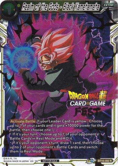 Realm of the Gods - Black Kamehameha (Card Game Fest 2022) (BT16-092) [Tournament Promotion Cards] | The Time Vault CA