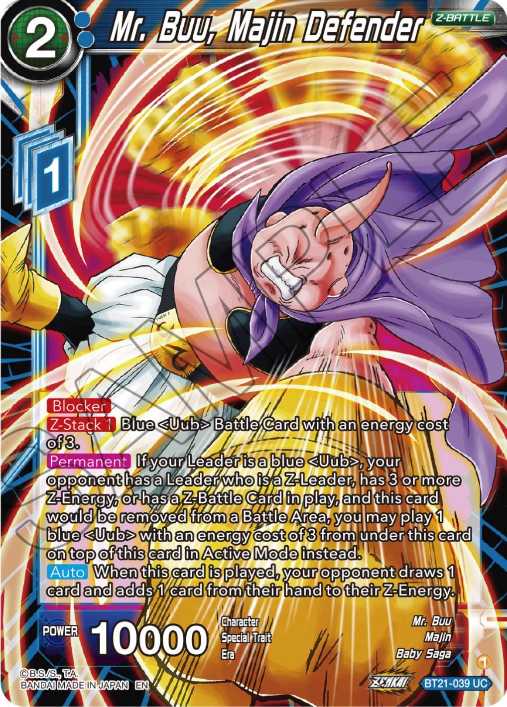 Mr. Buu, Majin Defender (BT21-039) [Wild Resurgence] | The Time Vault CA