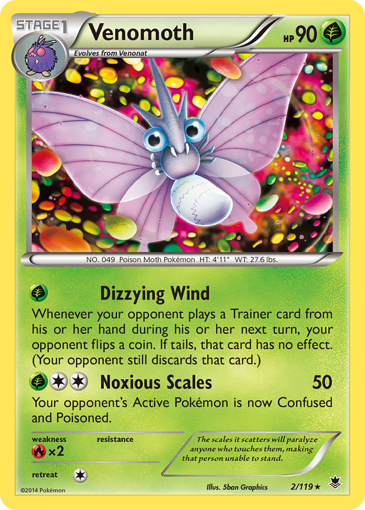 Venomoth (2/119) [XY: Phantom Forces] | The Time Vault CA