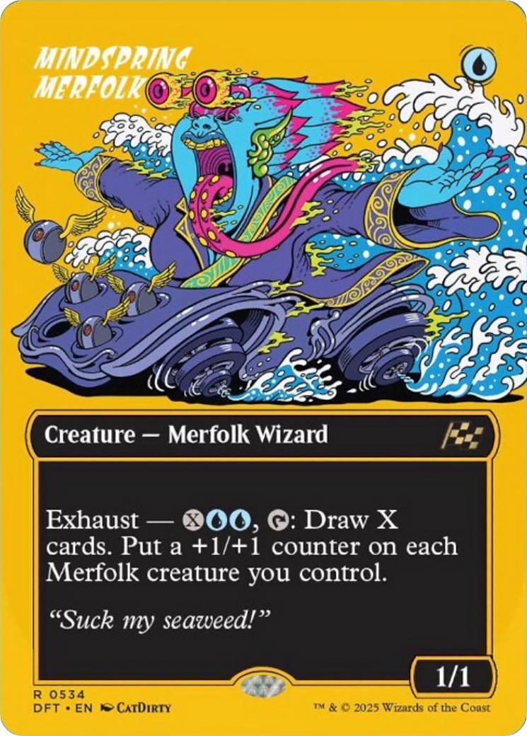 Mindspring Merfolk (Borderless) (First-Place Foil) [Aetherdrift] | The Time Vault CA