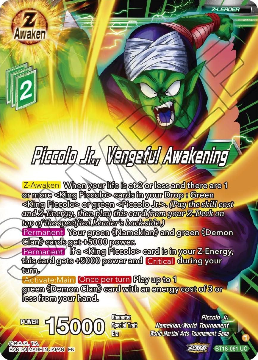 Piccolo Jr., Vengeful Awakening (BT18-061) [Dawn of the Z-Legends] | The Time Vault CA