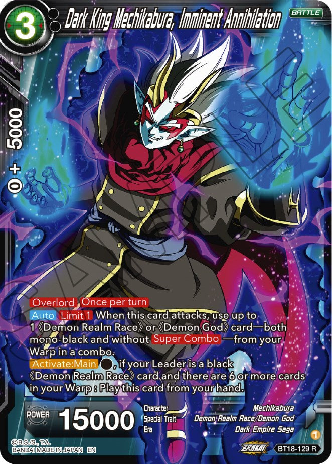 Dark King Mechikabura, Imminent Annihilation (BT18-129) [Dawn of the Z-Legends] | The Time Vault CA