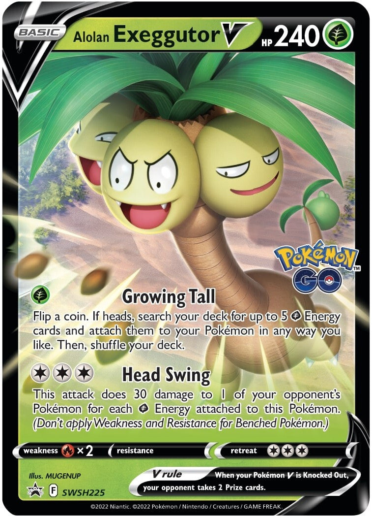 Alolan Exeggutor V (SWSH225) (Jumbo Card) [Sword & Shield: Black Star Promos] | The Time Vault CA