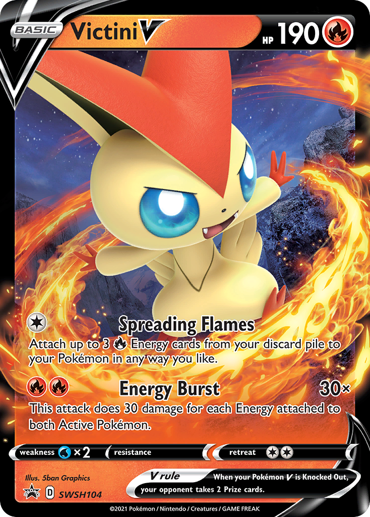 Victini V (SWSH104) [Sword & Shield: Black Star Promos] | The Time Vault CA